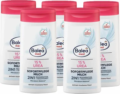 Produktbild von 5 x  Balea MED - Bodylotion Sofortpflegemilch 2in1 mit 15% Urea  5 x 250 ml