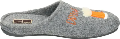 Produktbild von Manitu Herren Hausschuh Pantoffel Filz gestickter Schriftzug 220022, Größe:43 EU, Farbe:Grau