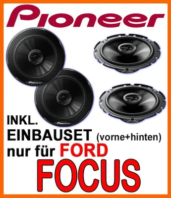 Produktbild von Lautsprecher Pioneer für vorne und hinten - Einbauset passend für Ford Focus MK1 - justSOUND
