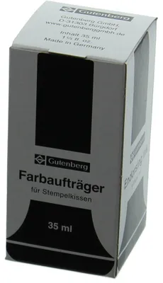 Produktbild von Gutenberg Stempelfarbe ohne Öl, Inhalt 35ml, schwarz