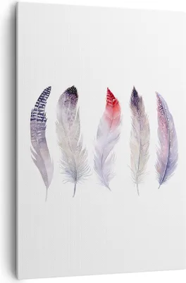 Produktbild von Bild auf Leinwand - Leinwandbild - Einteilig - Feder Tier Vogel Komposition - 70x100cm - Wand Bild - Wanddeko - Wandbilder - Leinwanddruck - Wanddekoration - Leinwand bilder - Wandbild - PA70x100-2951