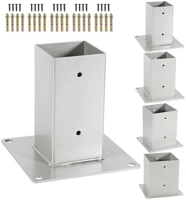 Produktbild von Paalanker-Set aus Metall, 70 x 70 mm, 8er-Pack, Patioleuchteunterstützung, Patiofußplatte, 150 mm Höhe