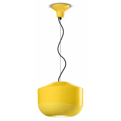 Zdjęcie produktu dla Ferroluce lampa wisząca Bellota Ø 35cm żółta okrągła