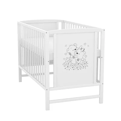 Produktbild von Baby-Delux Babybett Gitterbett Mia weiß 60x120 inkl. Matratze Bettwäsche Set 10tlg Royal Rüsche Rosa