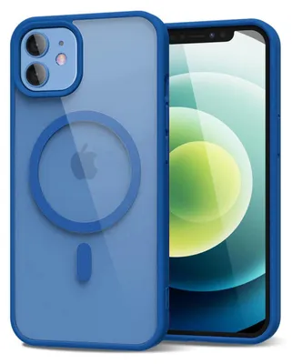 Obrázek produktu pro Magnetický kryt pro iPhone 12/iPhone 12 Pro, kompatibilní s MagSafe, průhledné nárazuvzdorné pouzdro, ochranný zadní kryt Modrá