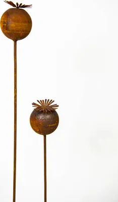 Produktbild von Edelrost Stecker "Mohnkapsel"  40 cm