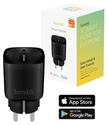 Produktbild von Hombli Smart Socket Black, Drinnen, Schwarz, Kunststoff, Hombli App, Kabellos, WLAN