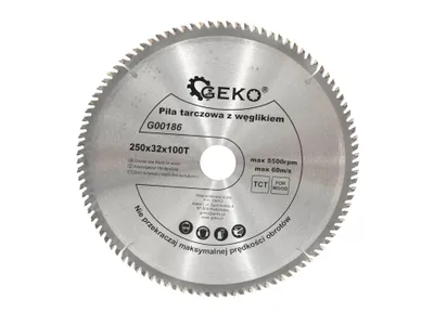 Obrázek produktu pro GEKO Pilový kotouč na dřevo 250x32mm 100T s redukcí na 25,4mm G00186