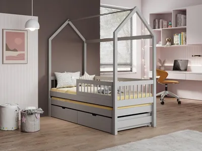 Obrázek produktu pro Dětská postel domeček 80x180 LAFRIA 1 - šedý