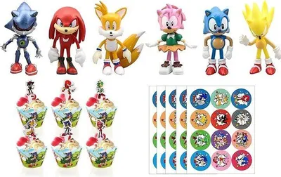 Obrázek produktu pro Sonic - Sada 6 ks figurek + dekorace toppery, samolepky - (K134519).