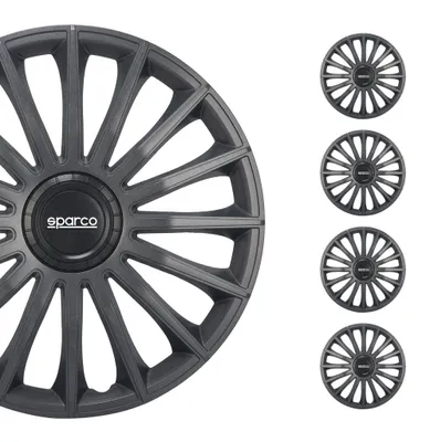 Imagen del producto de Cubiertas para ruedas de 16 pulgadas, color gris. Protectores de ruedas, embellecedores de ruedas, modelo SPC1693GR, marca SPARCO