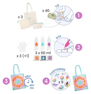 Produktbild von Fantasie4Kids OHG DIY: Batik-Set Taschen