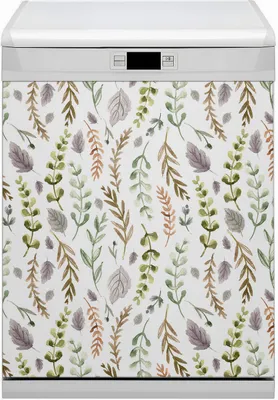 Produktbild von Dekorative Magnetmatte Küche Geschirrspüle 60x70 cm  Magnet für Spülmaschine  - Farbenfrohe Blätter