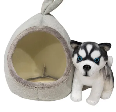 Productafbeelding van Knuffelbeer met huisdierenmand, pluche speelgoed voor jongens en meisjes