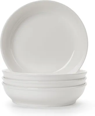 Productafbeelding van Pastaborden 20 cm, set van 4, diep, wit keramiek, voor keuken