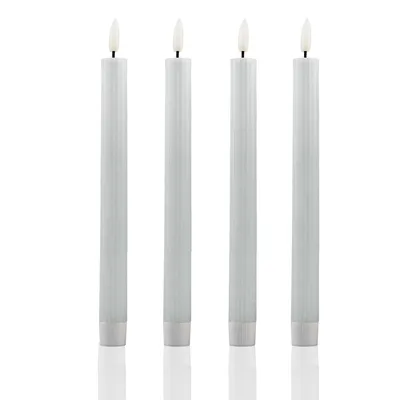 Produktbild von LED Stabkerzen grau 4 Stk aus Echtwachs, mit Timer und Fernbedienung, batteriebetrieben 153248
