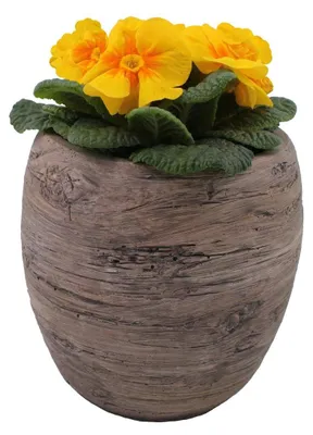 Produktbild von 014 Pflanztopf Holzoptik rund bauchig Grösse S, Ø 15cm