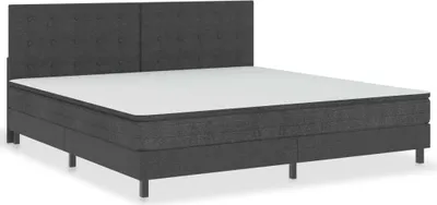 Imagen del producto de vidaXL: Base de cama con somier, color gris oscuro, tapizada en tela, 200x200 cm