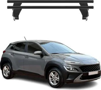 Image de Menabo Barres de toit Transversales pour Hyundai Kona 2017-2025 Noir ABE 2x