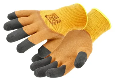 Produktbild von Winter-Arbeitshandschuhe orangenfarben, Latexbeschichtung, gefüttert, EN 388 1131X, Garten, Gr. 9 – LYCK, Högert Technik