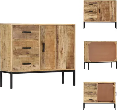 Image de Buffet vidaXL 88 x 30 x 71 cm en bois massif de manguier - Buffets