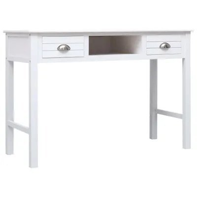 Image de vidaXL Bureau blanc 110×45×76 cm bois