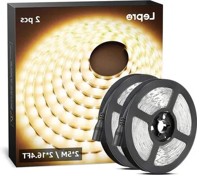 Obrázek produktu pro LED světelný pásek 5 metrů, teplá bílá – 2 ks – 12 V – samolepicí – ohebný – světelná dekorace pro televizi, zahradu, Vánoce, klub, večírek – interiérová a exteriérová dekorace