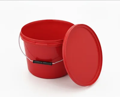 Produktbild von BenBow Eimer mit Deckel 10L x100 Rot - lebensmittelecht, stabil, luftdicht, auslaufsicher, geruchsneutral - Plastikeimer mit Henkel - leer