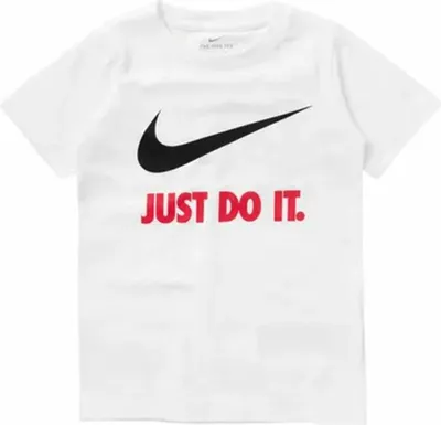Image de T-shirt à manches courtes pour enfants Nike Swoosh Just Do It Blanc - 5-6 ans