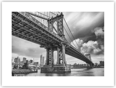 Produktbild von Poster - Poster ohne Rahmen - Manhattan Brücke Schwarzweiß - 40x30 cm - Wand Bild - Wanddeko - Wandbilder - Kunstposter - Wandposter - Bilder - Kunstdruck - Wanddekoration - Wandbild - P2XAA40x30-4156