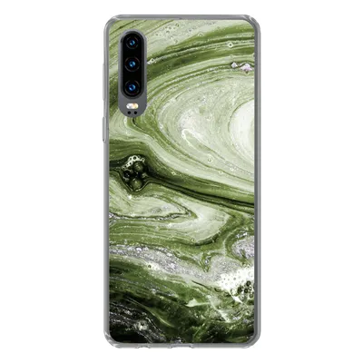 Produktbild von MuchoWow® Handyhülle Schutzhülle Hülle für Huawei P30 Marmor - Naturstein - Kalkstein Silikon Softcase Handy Hülle - Kartenbesitzer