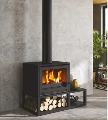 Image de Poêle à bois 7kw noir - Godin - 411108ANTH - tobias