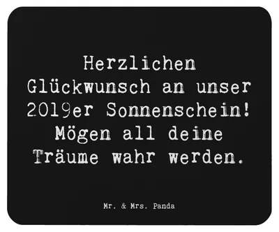 Produktbild von Mr. & Mrs. Panda Mouse Pad Spruch 2019 Geburtstag - Schwarz - Geschenk, computer mousepad, Geburtstagsideen, herzliche Sprüche, mousematte, Geburtstagsgeschenk, Alter
