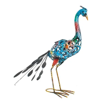 Produktbild von Metallfigur Gartendeko Pfau LED Beleuchtung Gartenfigur Dekofigur Tierfigur