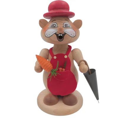 Produktbild von Kuhnert - Echt Erzgebirge Hamster Räuchermann,-figur,-männchen 19 cm - Wanderin