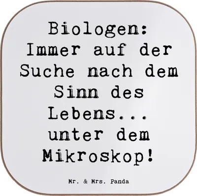 Produktbild von Mr. & Mrs. Panda Tassenuntersetzer Spruch Biologin Mikroskop - Weiß - Geschenk, Berufspassion, Beruf, Berufe, Natur, Tischuntersetzer, gläseruntersetzer, Entdecken