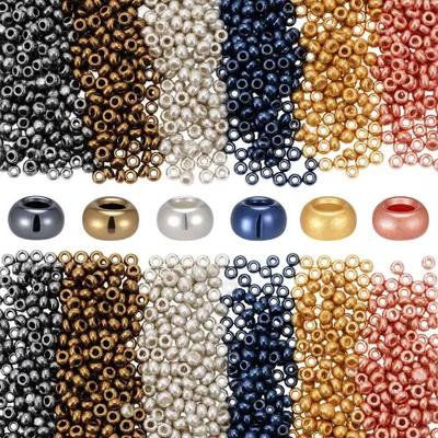 Immagine prodotto di Set di 60 mini perline di vetro in 6 colori, ideali per la creazione di gioielli