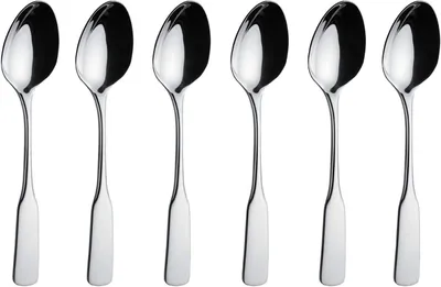 Productafbeelding van Koffielepels 6 stuks - Dessertlepels - Koffie serveren - Klassieke spade vorm - 13.5 cm - Zilverkleurig