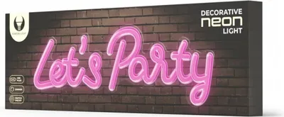 Image de Néon PLEXI LED LET'S PARTY rose FPNE20 Forever Light Éclairage décoratif à suspendre