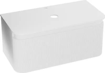 Produktbild von LAVITA Badezimmerschrank mit Möbelplatte Vermont White 1000 | Hängeschrank | Badschrank | Waschtischschrank | Schrank 10cm Breit | Mehrzweckschrank | Hängeschränke fürs Bad | PVC | 52x100x42 cm |