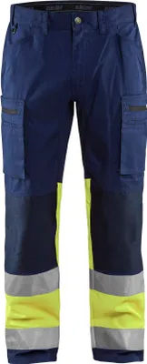 Produktbild von High Vis Arbeitshose Mit Stretch "1551 " - Blakläder Marineblau/ High Vis Gelb D84