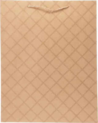 Produktbild von Geschenktüte, 42x33cm, natur mit schwarzem Würfelmotiv