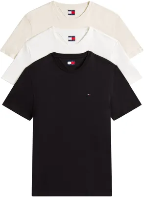 Produktbild von Tommy Jeans Herren 3er Pack T-Shirts Kurzarm aus Baumwolle, Mehrfarbig (Ecru/Des