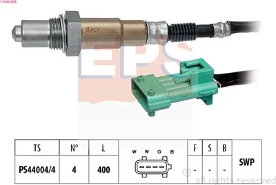 Produktbild von EPS Lambdasonde passend für PEUGEOT 207 (WA, WC) Beheizt Planarsonde 400mm 1.998.068
