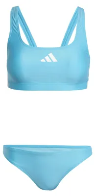 Produktbild von Adidas Damen 3 Stripes V-Back Bikini, Lucid Cyan/White, 32