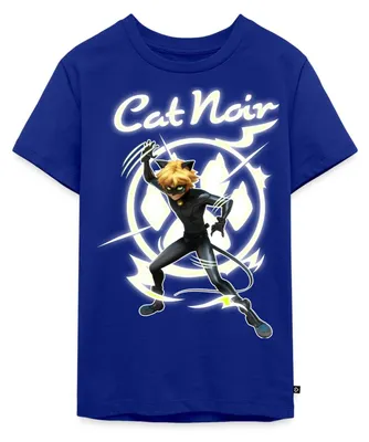 Produktbild von Spreadshirt Miraculous Cat Noir Adrien Superheld Teenager Premium T-Shirt, 146/152 (10 Jahre), Royalblau