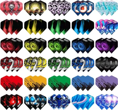 Produktbild von 30 Sets CyeeLife Dart Flights 90 Stück PET Standard Zubehör - Soft und Steel Tip Darts