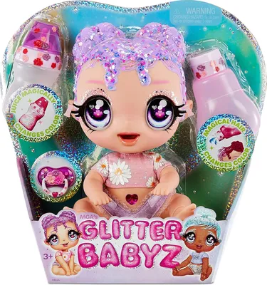 Produktbild von MGA Entertainment 574866EUC - Glitter Babyz Doll- Lila Wildbloom (Lavender/Flower)