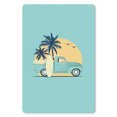 Produktbild von MuchoWow® Mauspad Mousepad Auto - Sonne - Surfbrett - Palme 18x27 cm - Mousepads - Maus Mat - Pad - Mausunterlage