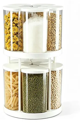 Müslispender 360° drehbar, Doppelstock, 12 Behälter à 600 ml